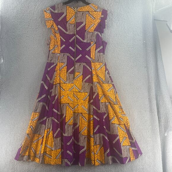 Mae Otti Flowy Flare Womens Dress Colorful 2XL Cotton Art Abstract - Picture 5 of 16